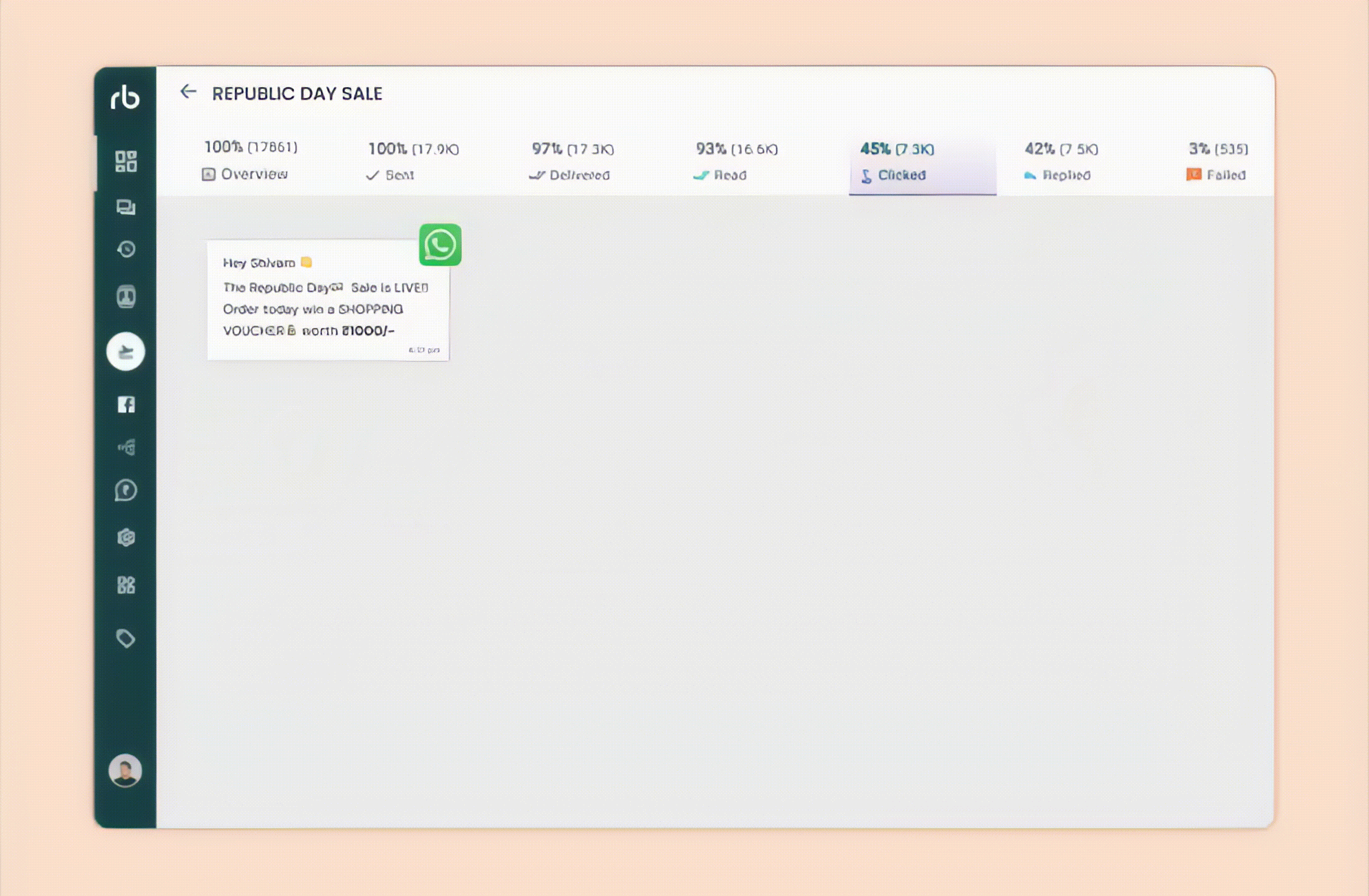 WhatsApp broadcasting campaign sending demo